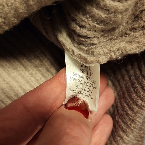 DAVI & DANI Cream and Brown Tie-Dye Sweater - Picture 5 of 5